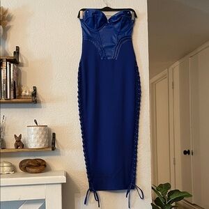 BBXBRAND Elegant Strapless Royal Blue Dress Size